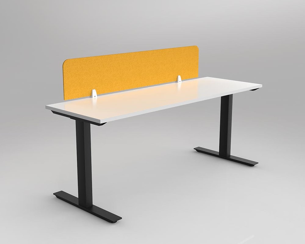 Agile Fixed Height Workstation - rectangle leg - with Acoustiq Screen
